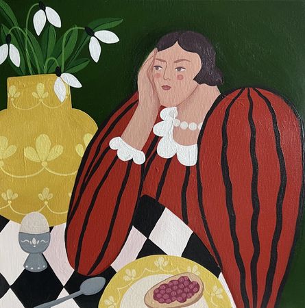 Ксения Хромцова (Картина, живопись - 
                  40 x 40 см) Наслаждаясь моментом