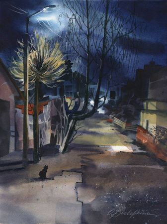 Ольга Безлепкина (Авторская графика - 
                  40 x 50 см) Берёза