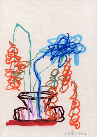 Дмитрий Кавка (Авторская графика - 
                  21 x 30 см) Цветочный натюрморт