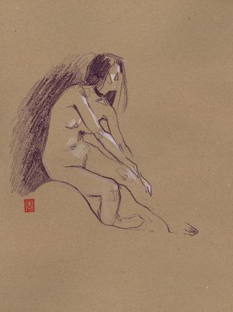 Виктория Севастьянова (Авторская графика - 
                  30 x 38 см) Nude 0139