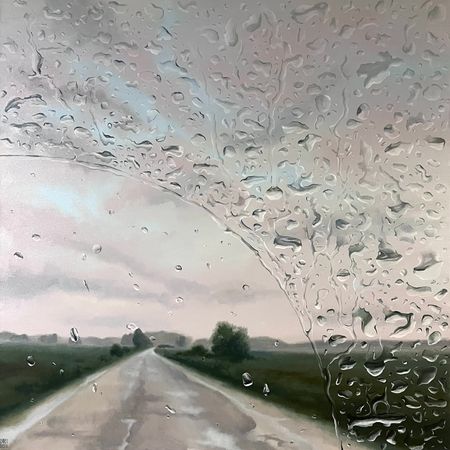 Александра Курьянова (Картина, живопись - 
                  90 x 90 см) Лобовое стекло