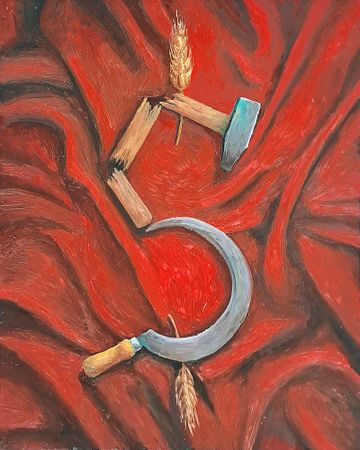 Семён Сомин (Картина, живопись - 
                  80 x 100 см) Серп и Молот