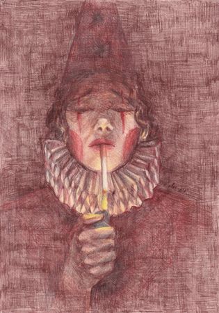 Виктория Зарецкая (embrassé par la muse) (Авторская графика - 
                  21 x 29.7 см) Есть одна награда — смех