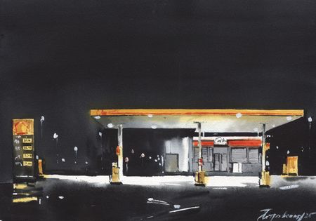 Ирина Петровская (Авторская графика - 
                  38 x 27 см) Заправка #1