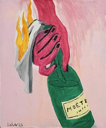 Любовь Лисицына (Картина, живопись - 
                  45 x 60 см) Коктейль