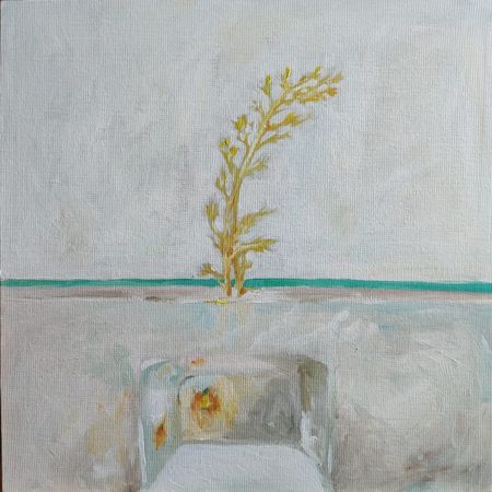 Женя Шарвина (Картина, живопись - 
                  40 x 40 см) Проросшая морковь в холодильнике №2