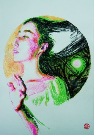 Алан Хатагты (Авторская графика - 
                  29 x 42 см) Аллегорическое тондо