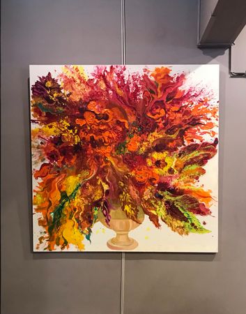 Марина Тийк (Картина, живопись - 
                  100 x 100 см) Осенний букет