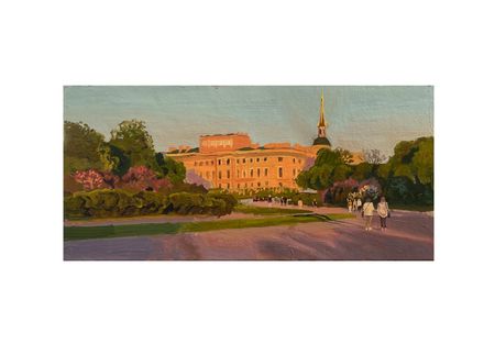 Михаил Псюрников (Авторская графика - 
                  25 x 9.5 см) Майский закат