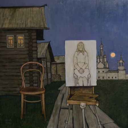 Андрей Аверьянов (Картина, живопись - 
                  90 x 90 см) Северная Кимжа