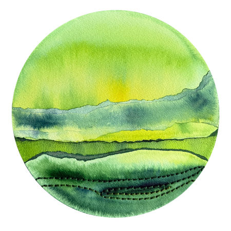 Ольга Ширяева (Авторская графика - 
                  21 x 21 см) Берега