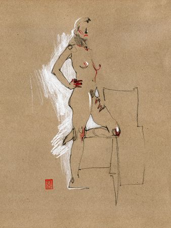 Виктория Севастьянова (Авторская графика - 
                  30 x 42 см) Nude 0149