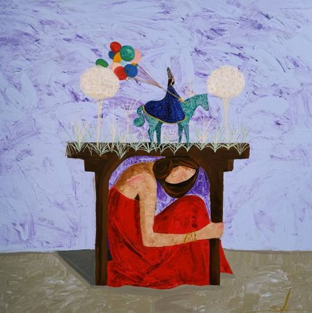 Сардор Эркинов (Картина, живопись - 
                  125 x 125 см) Воспоминания о будущем