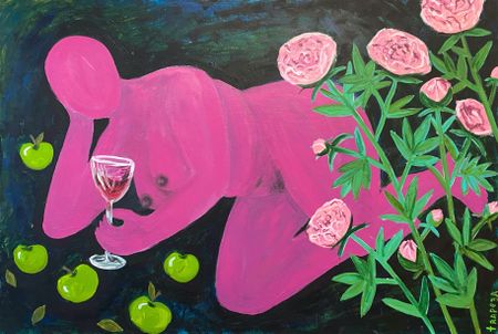 Анастасия Трапезникова (Картина, живопись - 
                  90 x 60 см) The lady with the wine glass