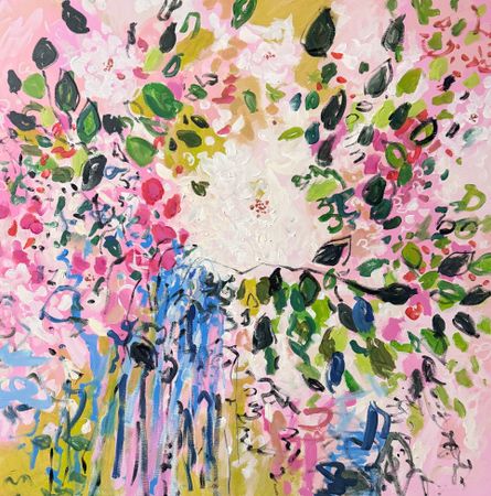 Анна Ганина (Картина, живопись - 
                  100 x 100 см) Abstract bouquet