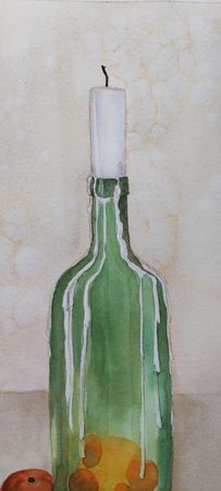 Оливия Лем (Авторская графика - 
                  27 x 39 см) Свечи и мандарины