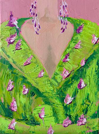 Надежда Богомолова (Картина, живопись - 
                  30 x 40 см) Манто-инкубатор зеленое