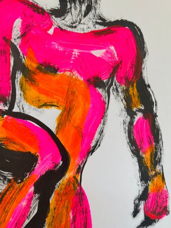 Ольга Кожевникова (Авторская графика - 
                  20.8 x 29.5 см) nude man 8