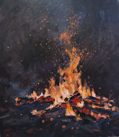 Елена Санина (Картина, живопись - 
                  60 x 70 см) Огонь