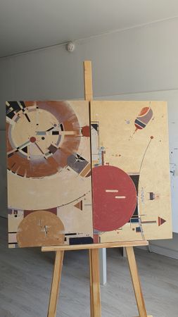 Ася Багаева (Картина, живопись - 
                  40 x 70 см) Станция 1