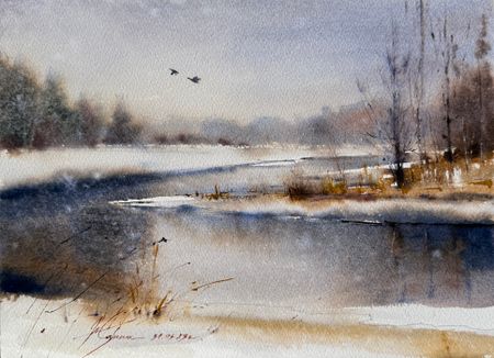 Жанна Губина (Авторская графика - 
                  36 x 26 см) Скоро весна