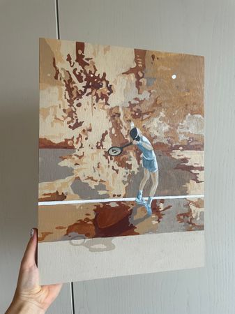 Виктория Никулочкина (Картина, живопись - 
                  30 x 40 см) Теннис