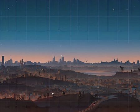 Ринат Абдрахманов (Rinatto L'bank) (Графика цифровая (принты) - 
                  120 x 96 см) Городской пейзаж