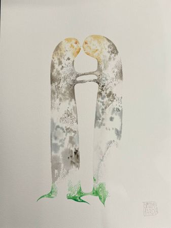 Серафима Сажина (Авторская графика - 
                  26 x 35 см) Существа лесные. Влюбленные