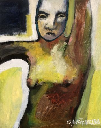 Лера Олейникова (Картина, живопись - 
                  33 x 41 см) Портрет-маска 3