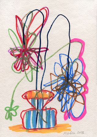 Дмитрий Кавка (Авторская графика - 
                  21 x 30 см) Цветочный натюрморт