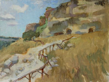 Алина Коршункова (Картина, живопись - 
                  30 x 24 см) Крым, вид на Чуфут-Кале