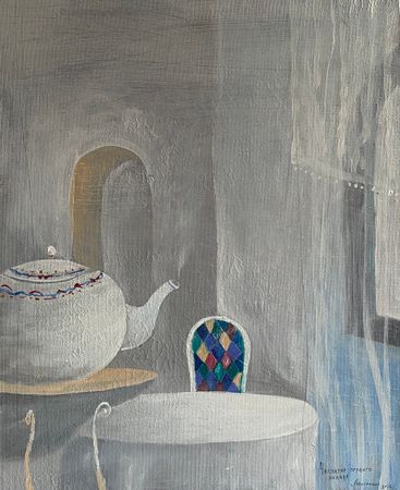 Андрей Алексеенко (Авторская графика - 
                  40 x 50 см) Чаепитие первого января