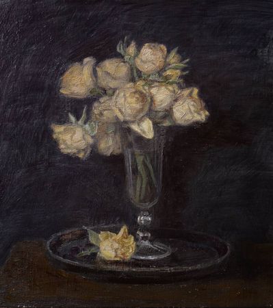 Ольга Менжилий (Картина, живопись - 
                  36 x 40 см) Жемчужные розы