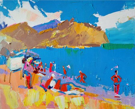 Олеся Лишаева (Картина, живопись - 
                  60 x 50 см) Коктебель. Пляж