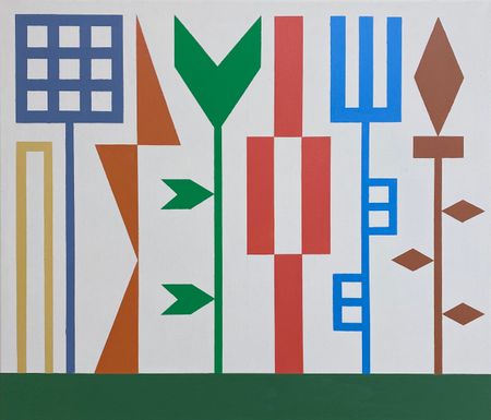 Юрий Ростиславский (Картина, живопись - 
                  70 x 60 см) Из серии "Фигурный сад"