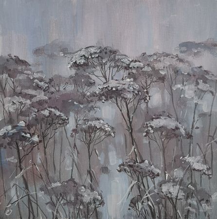 Елена Санина (Авторская графика - 
                  40 x 40 см) Тишина. Травы