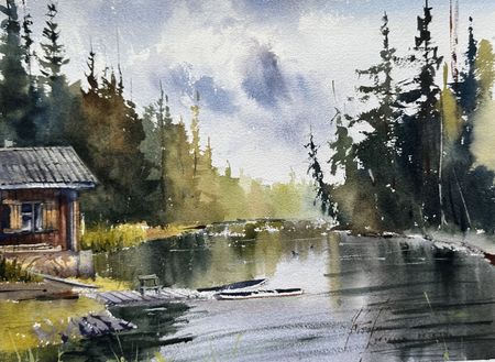 Жанна Губина (Авторская графика - 
                  36 x 26 см) Финская мельница