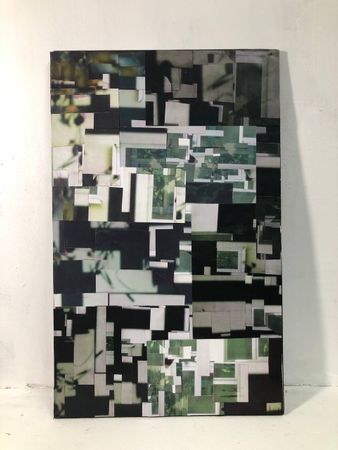 Анастасия Мячина (Коллаж / ассамбляж - 
                  35 x 55 см) Смотрела в окно, пока хотела выйти. Теперь уже здесь останусь