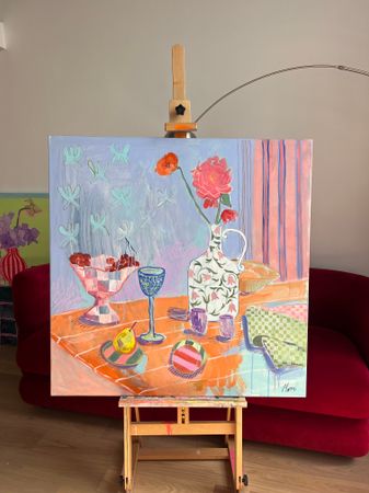 Александра Мато (Картина, живопись - 
                  100 x 100 см) Натюрморт с грушей