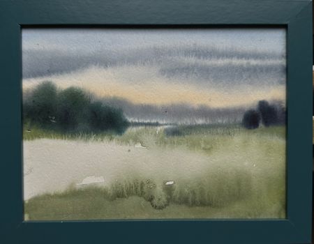 Алина Буглеева (Авторская графика - 
                  20 x 15 см) Вечер в тумане