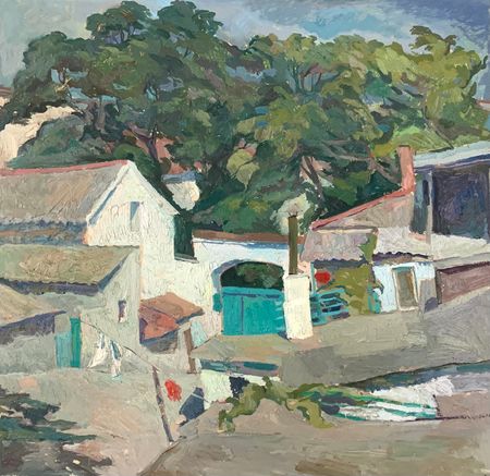 Елизавета Тульчинская (Авторская графика - 
                  44 x 45 см) Двор. Этюд