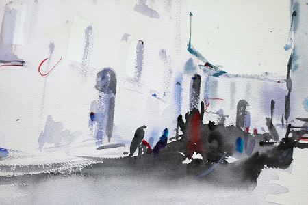 Дарья Парий (Авторская графика - 
                  56 x 37.5 см) Площадь в Риме