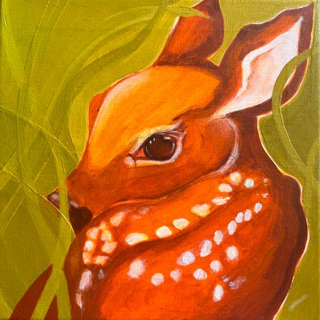 Елена Королева (Картина, живопись - 
                  20 x 20 см) Олененок