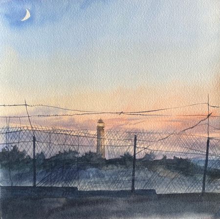 Агне-Мария Силкинайте (Авторская графика - 
                  23 x 23 см) Маяк