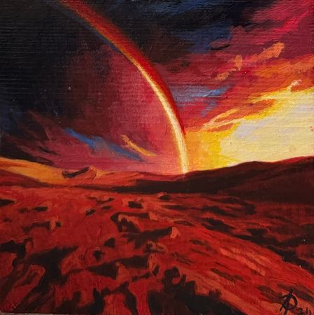 Настасья Дорогова (Картина, живопись - 
                  14 x 14 см) Радуга 1