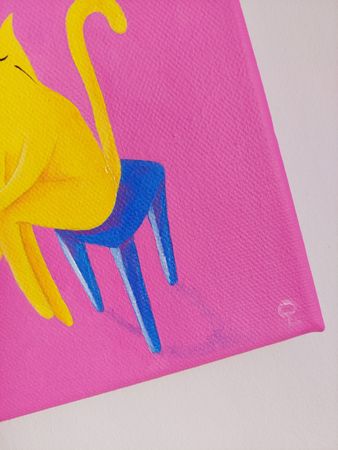 Оливия Лем (Картина, живопись - 
                  15 x 15 см) Фабио на стуле
