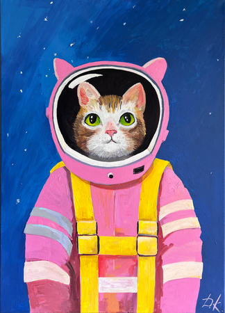 Даниелла Климашевская (Картина, живопись - 
                  50 x 70 см) Кот астронавт
