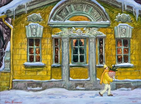 Алексей Щемелинский (Авторская графика - 
                  52 x 39 см) В Сочельник