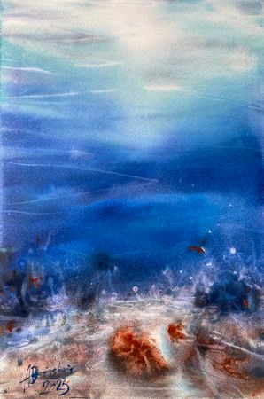 Анна Богинская (Авторская графика - 
                  38 x 56 см) Дыхание глубины (Feel the breathe)