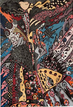 Ирина Шумская (Авторская графика - 
                  40 x 60 см) Раскаты грома
